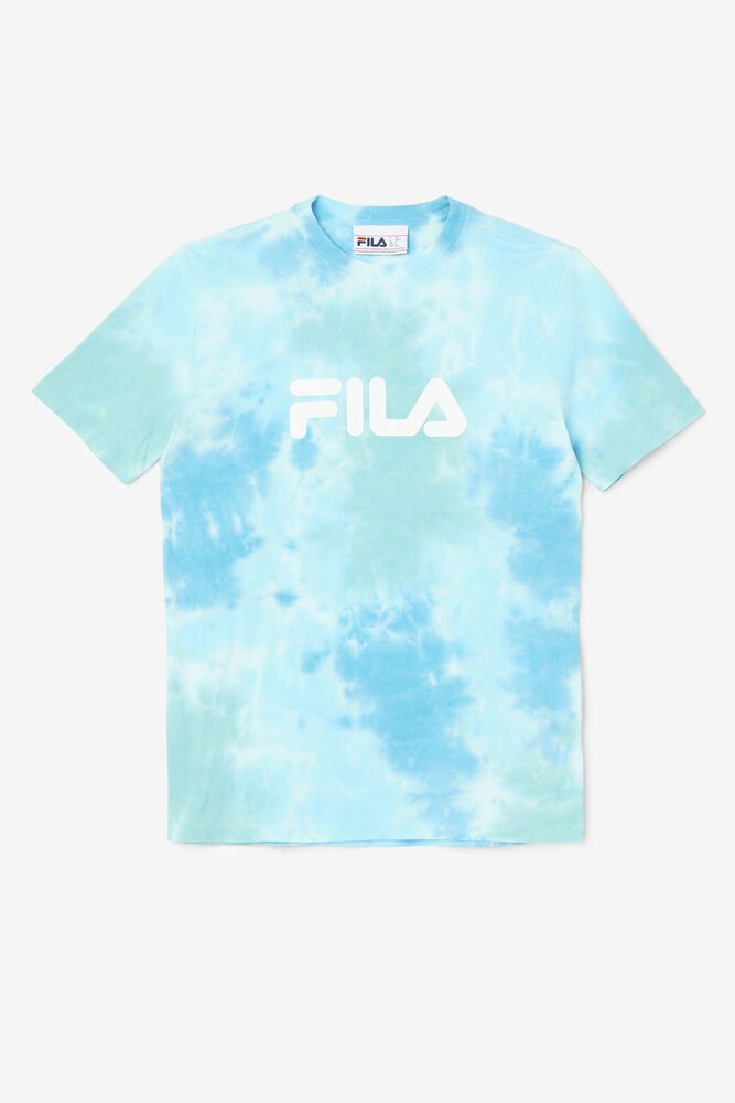 Fila Alivia Tie Dye Blue T-Shirt Womens - NZ 98264-DEIF